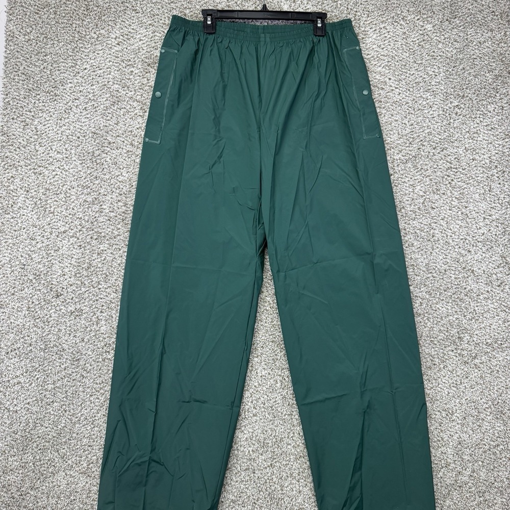 Columbia Rain Pants Men's XL Nylon Waterproof Green Outdoor Gear‎ Snaps Hiking
